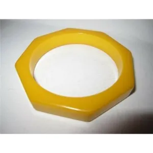 Art Deco era RARE Octagonal Yellow Bakelite Bangle