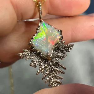 AVAILABLE PRE-ORDER- Carved Opal Bronze Pendant