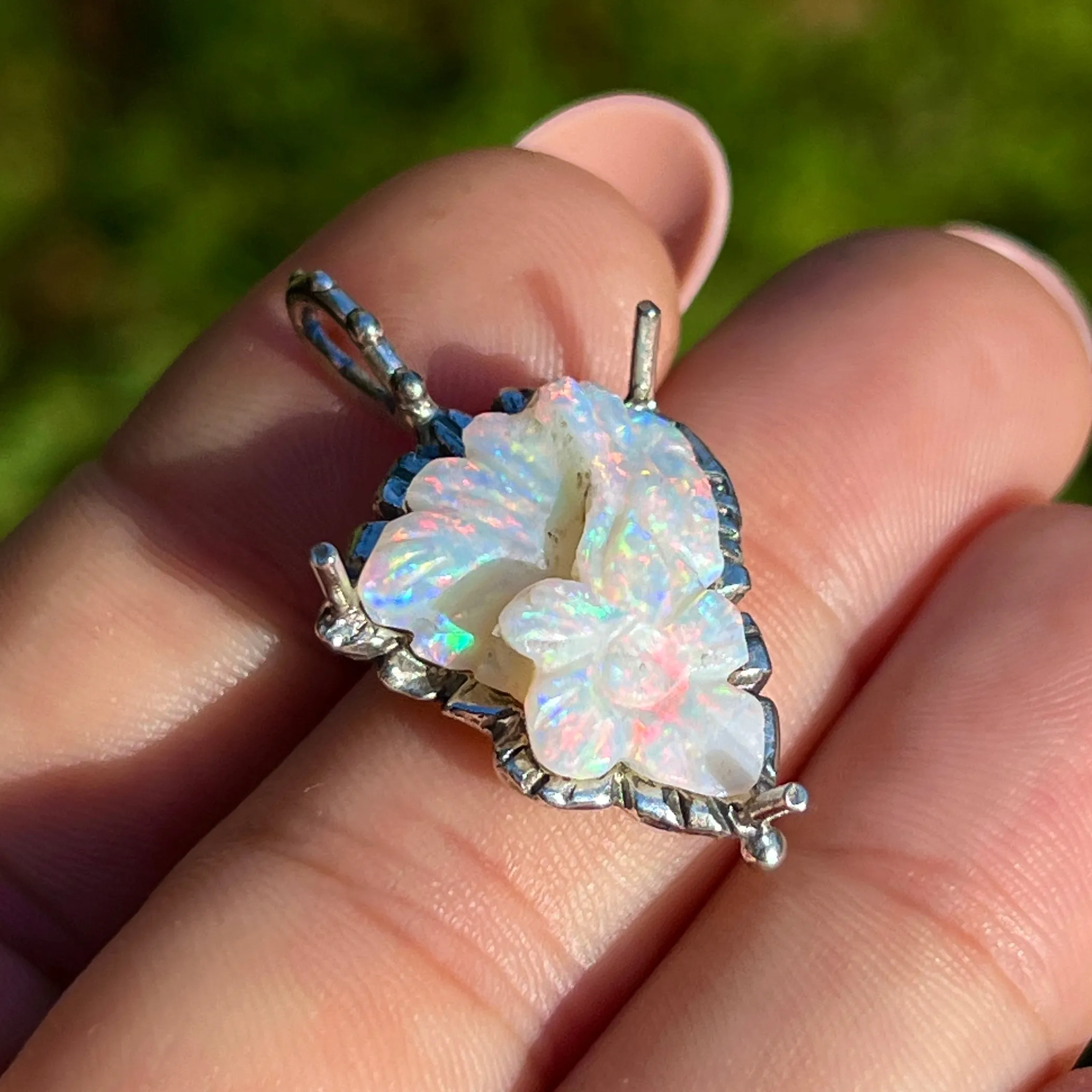 AVAILABLE PRE-ORDER- Carved Opal Silver Pendant