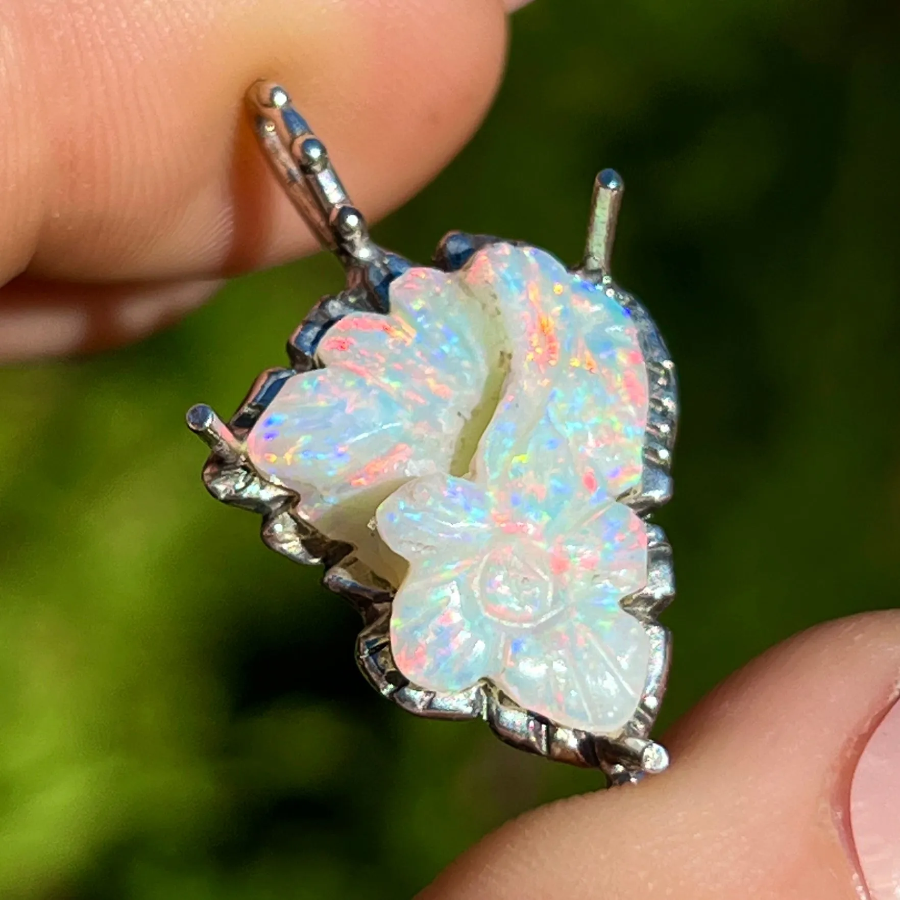 AVAILABLE PRE-ORDER- Carved Opal Silver Pendant