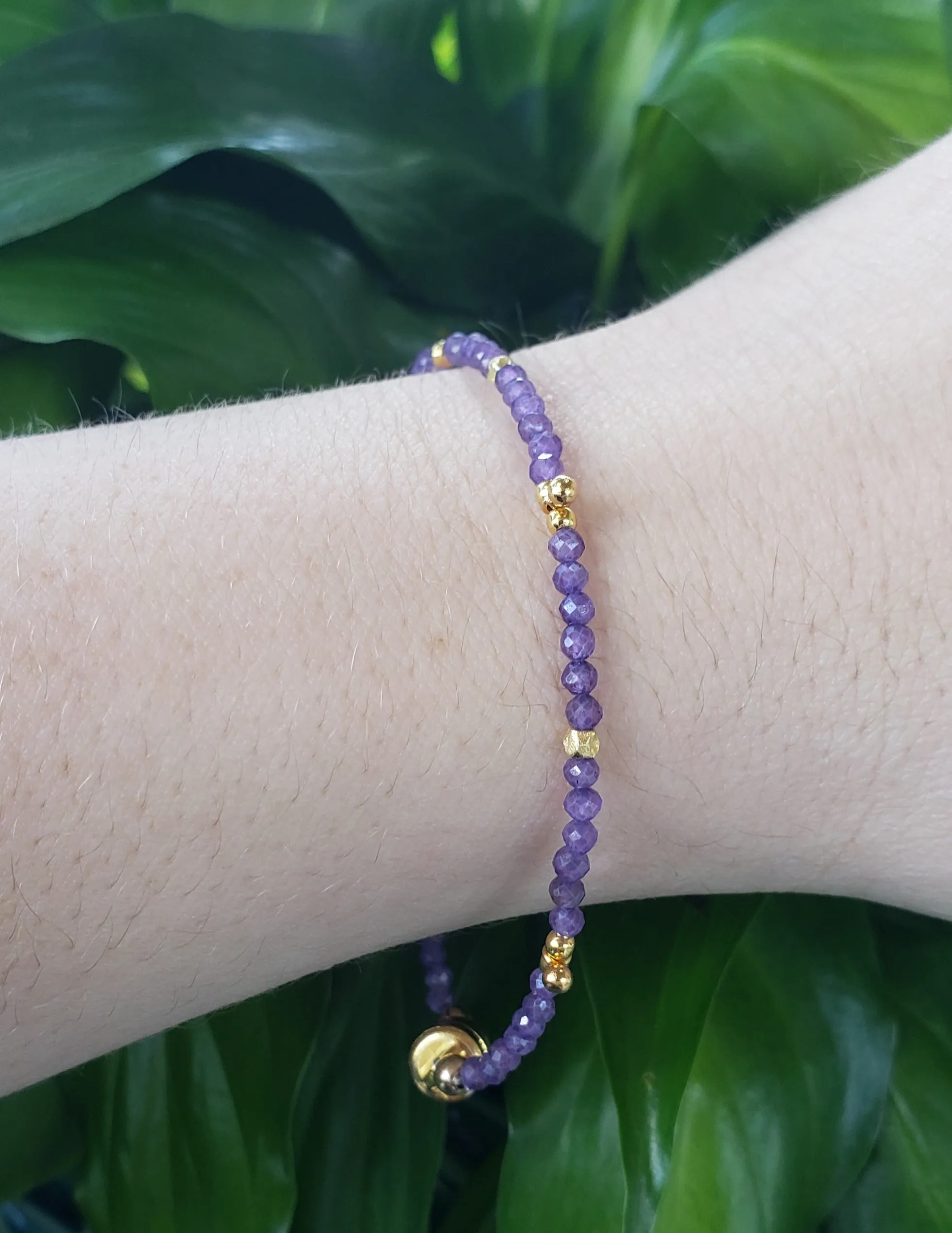 AVF Amethyst & Gold Beaded Bracelet (SI3663 & SI3785)