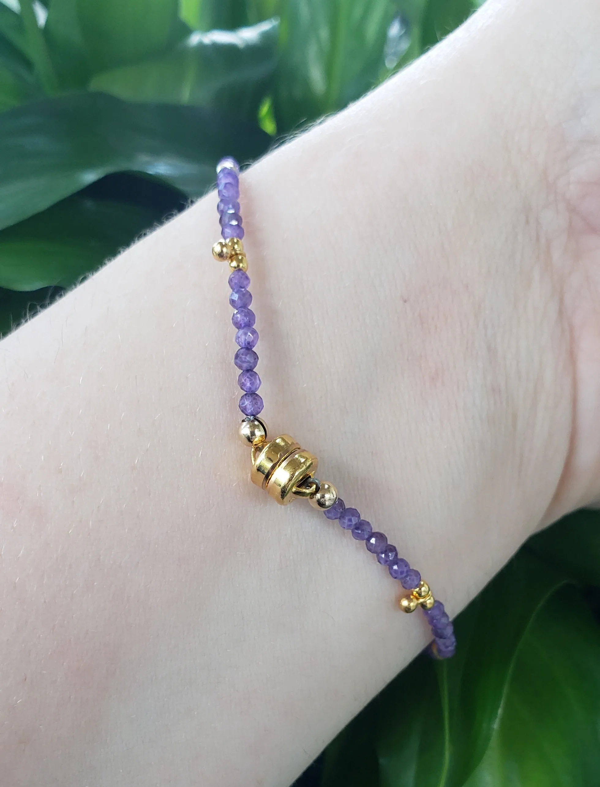 AVF Amethyst & Gold Beaded Bracelet (SI3663 & SI3785)