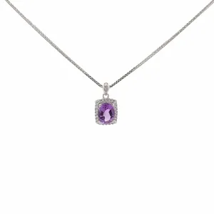 Baikalla™ Classic Sterling Silver Natural Amethyst Citrine Topaz Necklace With CZ