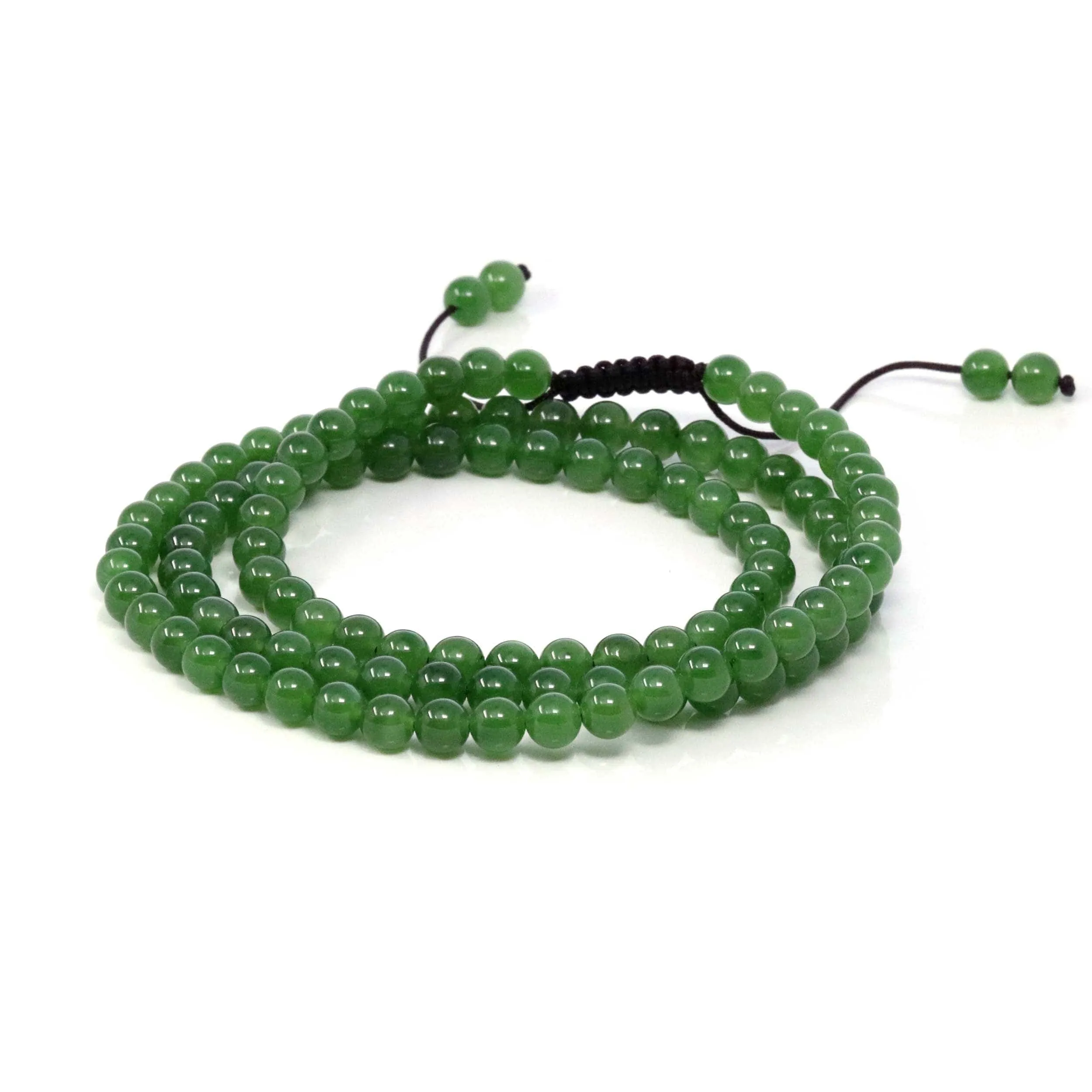 Baikalla High Genuine Green Nephrite Green Jade Round Beads Rosary ( 6mm ) 2 in 1