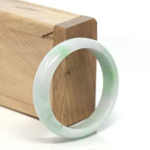 Baikalla™ "Classic Bangle" Genuine Burmese Green Jadeite Jade Oval Bangle Bracelet (58.28 mm) #163