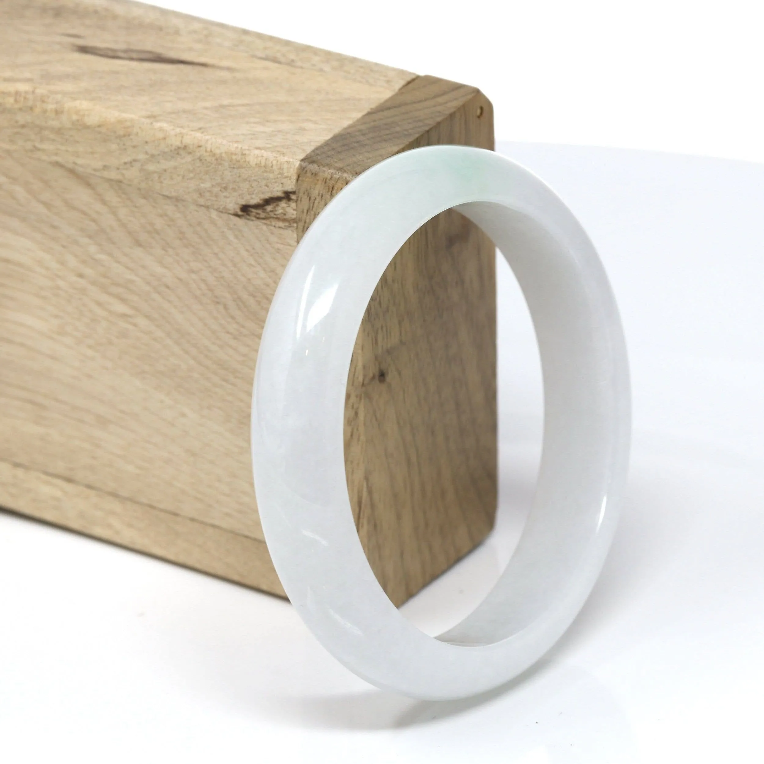 Baikalla™ "Classic Bangle" Genuine Burmese Jadeite Jade Bangle Bracelet (57.3mm)#537