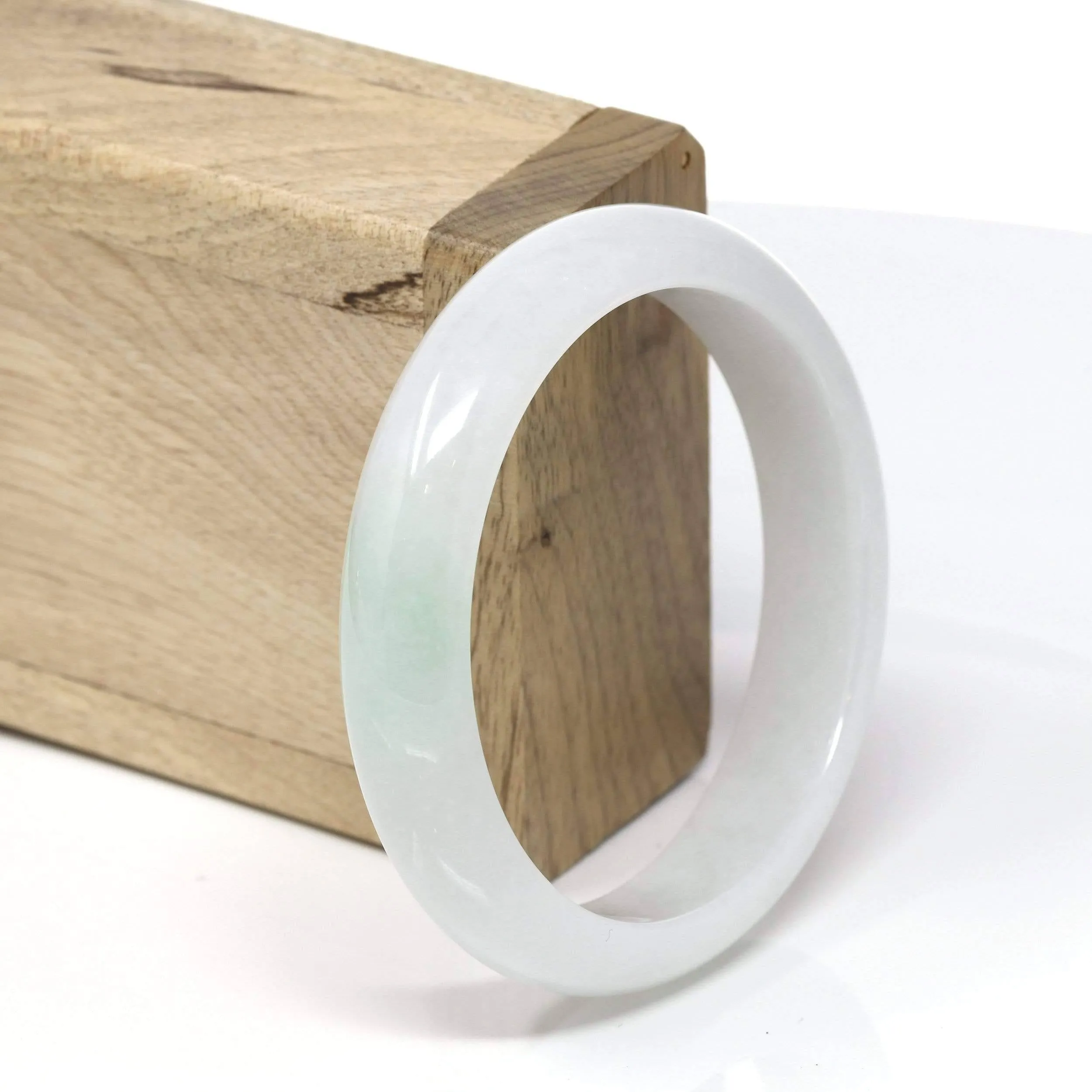 Baikalla™ "Classic Bangle" Genuine Burmese Jadeite Jade Bangle Bracelet (57.3mm)#537