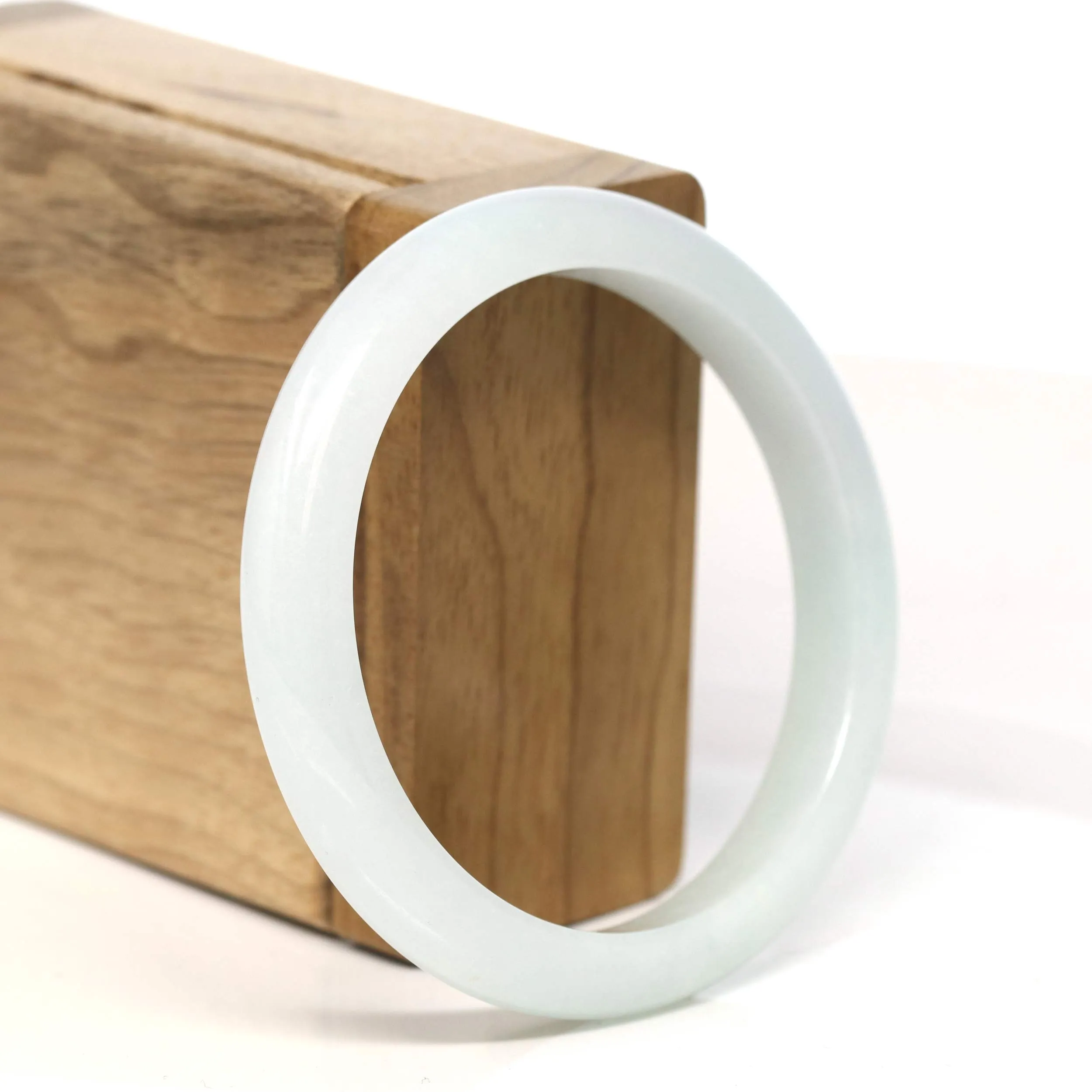 Baikalla "Half Round" Light Green Jadeite Jade Bangle Bracelet (56.7 mm) #T406