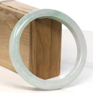 Baikalla "Half Round" Light Green Jadeite Jade Bangle Bracelet (66.30 mm) #T326
