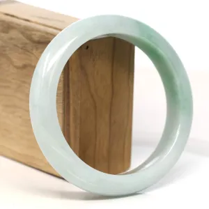 Baikalla "Half Round" Light Green Lavender Jadeite Jade Bangle Bracelet (62.9 mm) #T416