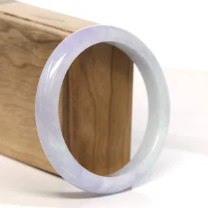 Baikalla "Half Round" Light Lavender Jadeite Jade Bangle Bracelet (60.4 mm) #T436