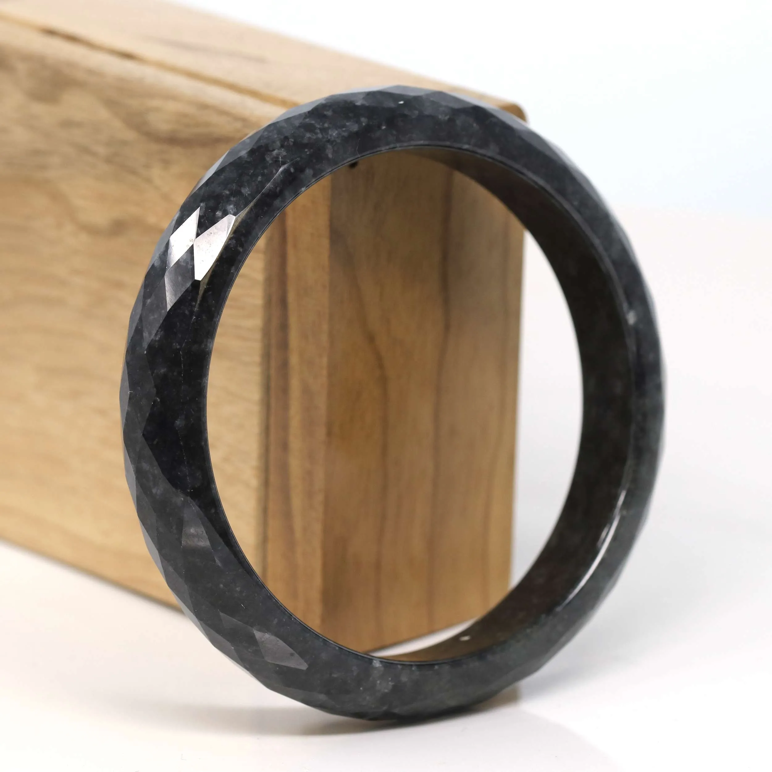 Baikalla "Half Round" WuJi Jadeite Jade Bangle Bracelet (61.06 mm) #T340