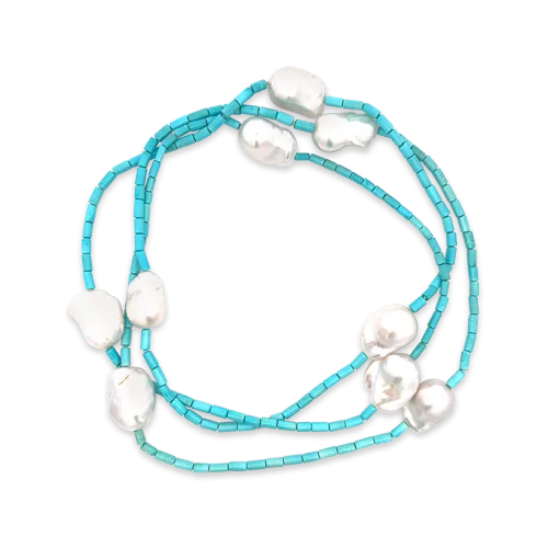 Baroque Pearl & Turquoise Necklace
