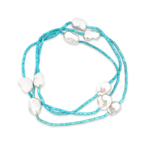Baroque Pearl & Turquoise Necklace