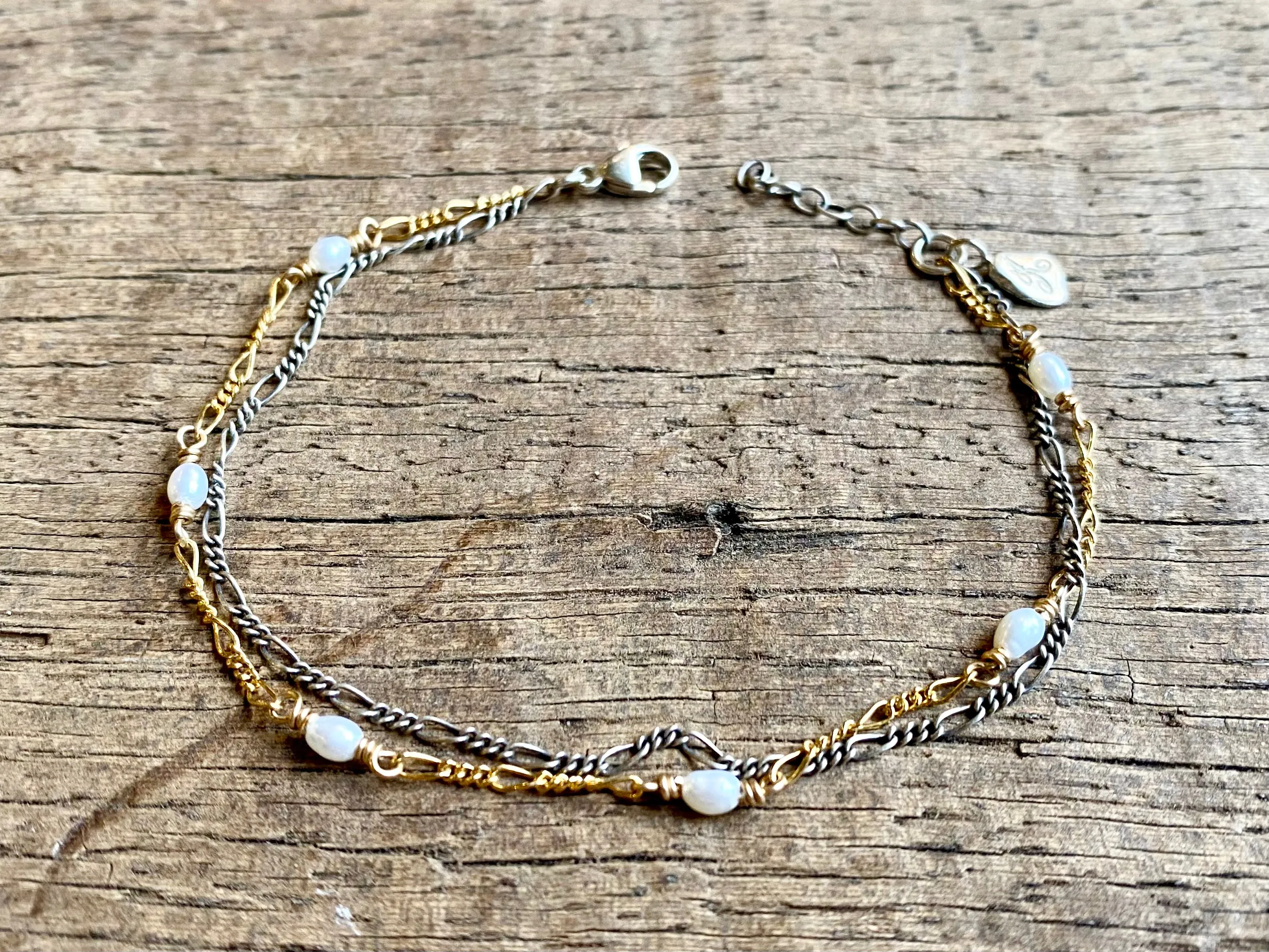 Beaded Double Chain Bracelet