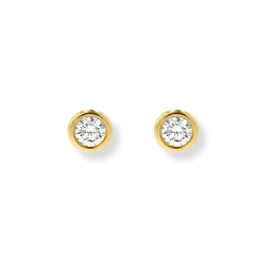 Bezel CZ Diamond Studs