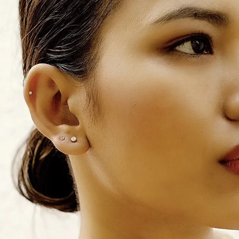 Bezel CZ Diamond Studs