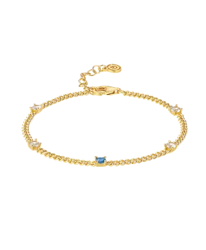 Birthstone Bracelet March 18ct Gold Plated