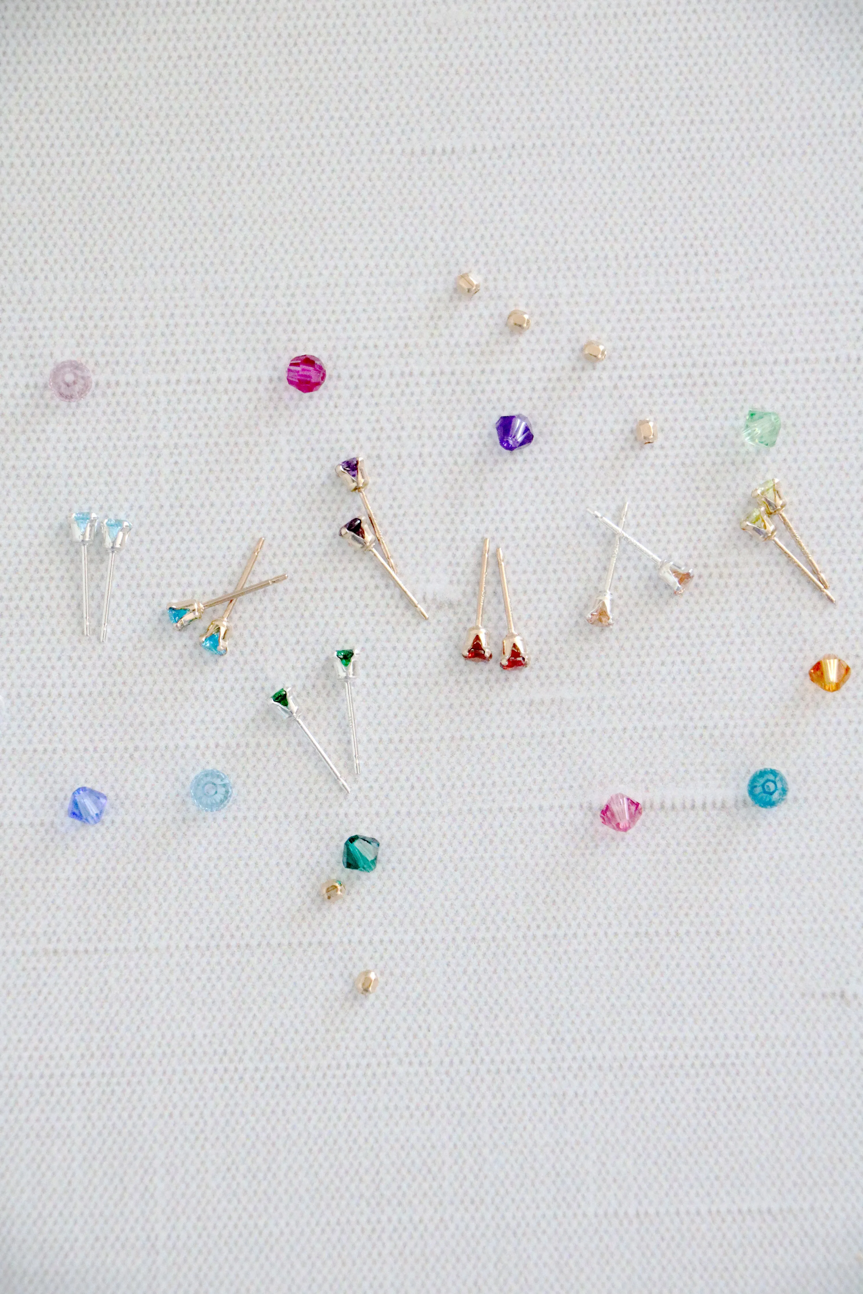 birthstone post earrings