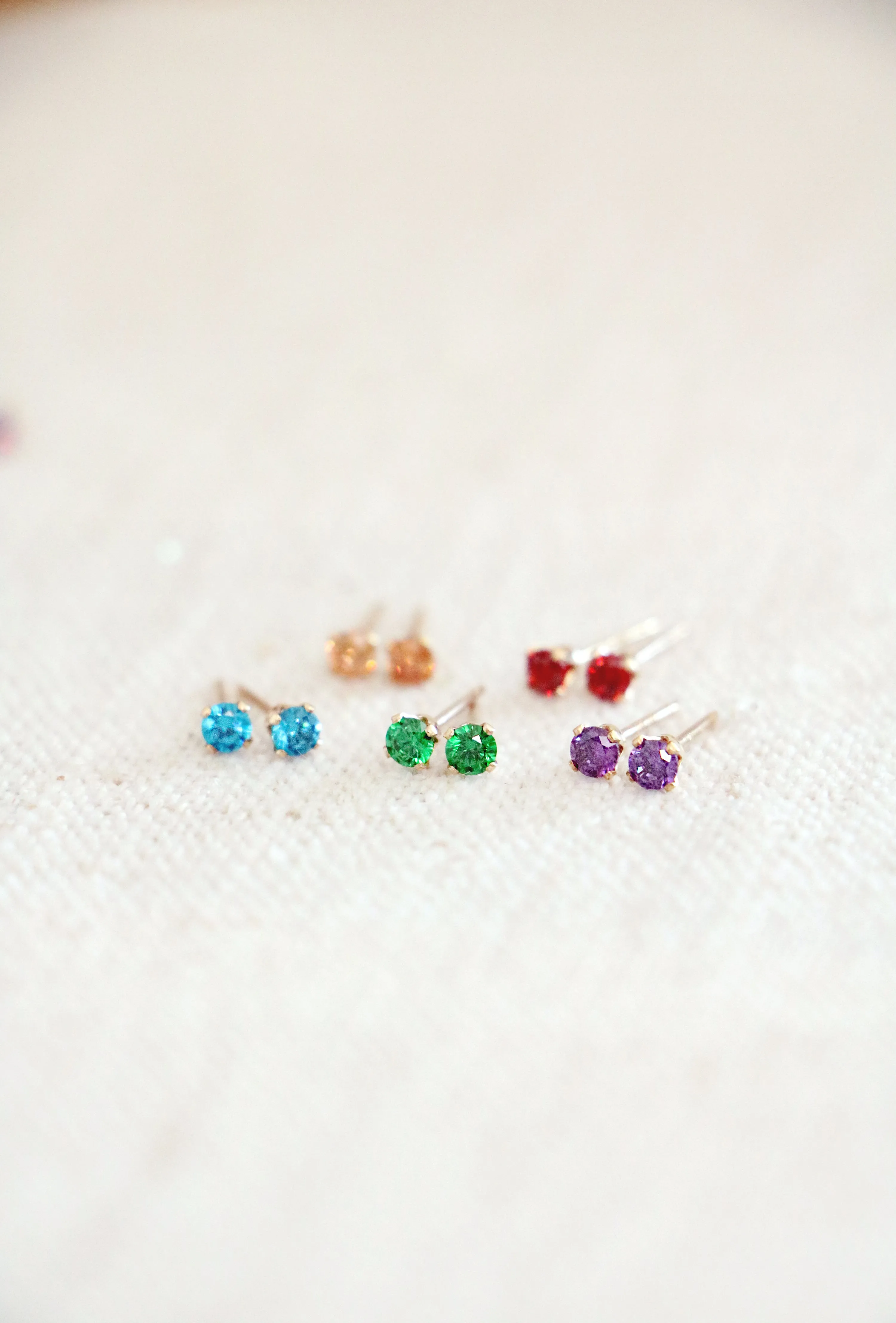 birthstone post earrings