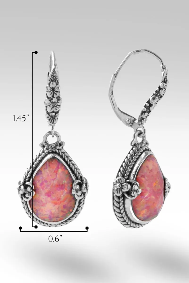 Bloom Happily Earrings™ in Salmon Pink Simulated Opal