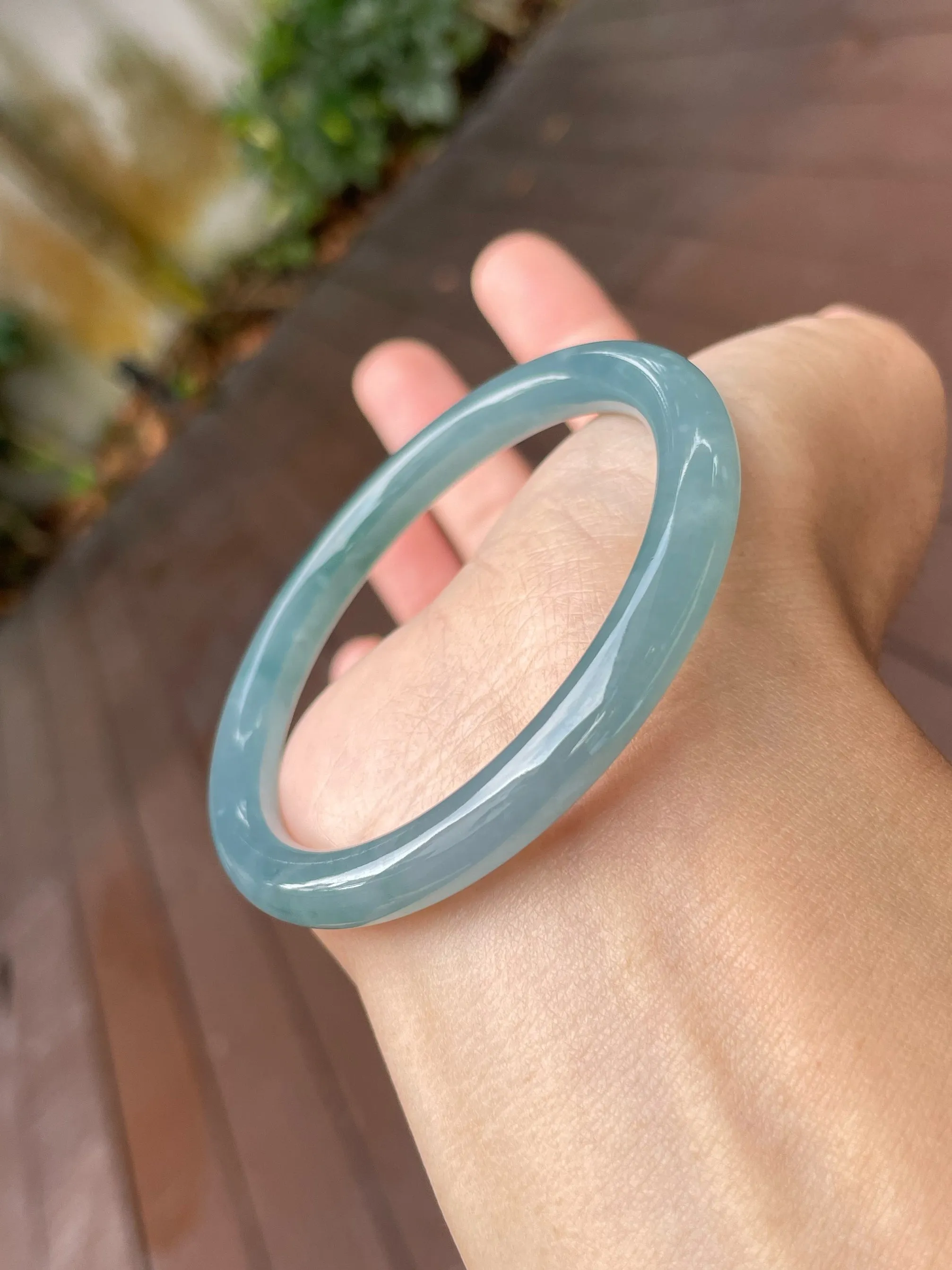 Blue Jade Bangle | 54mm (NJBA104)