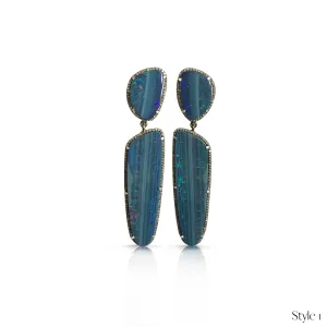 Boulder Opal Double Drop Earrings 1