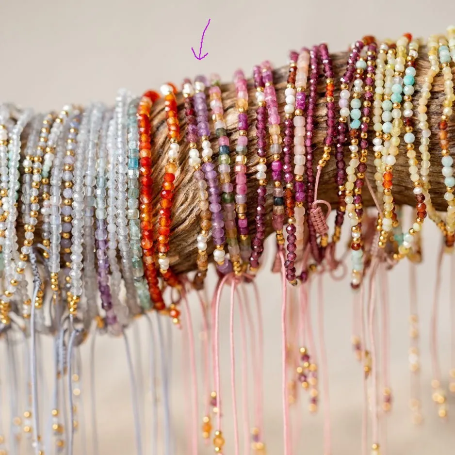 Bracelet Amethyst and Pearl Gold Plated