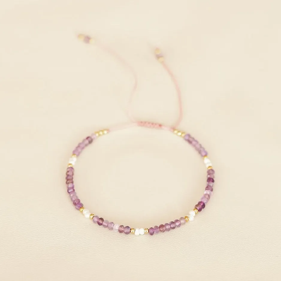 Bracelet Amethyst and Pearl Gold Plated