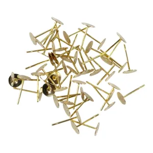 Brass Stud Earring Finding - Pkg/50