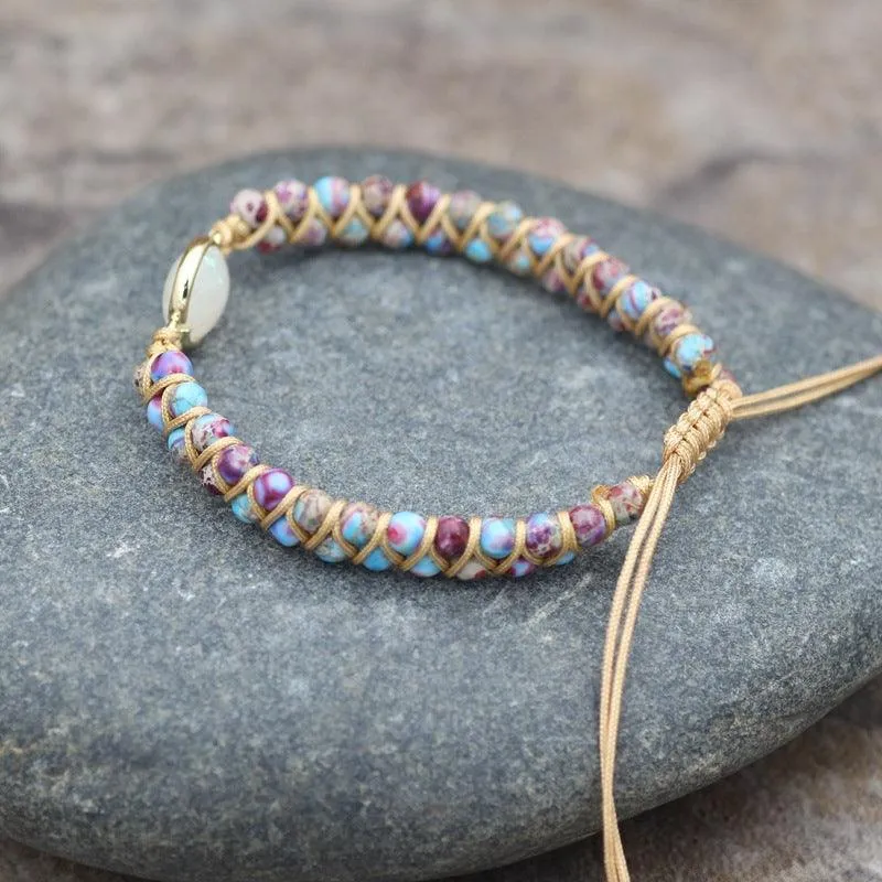 Buddhisttemple Natural Stone Double Bead Meditation Bracelet