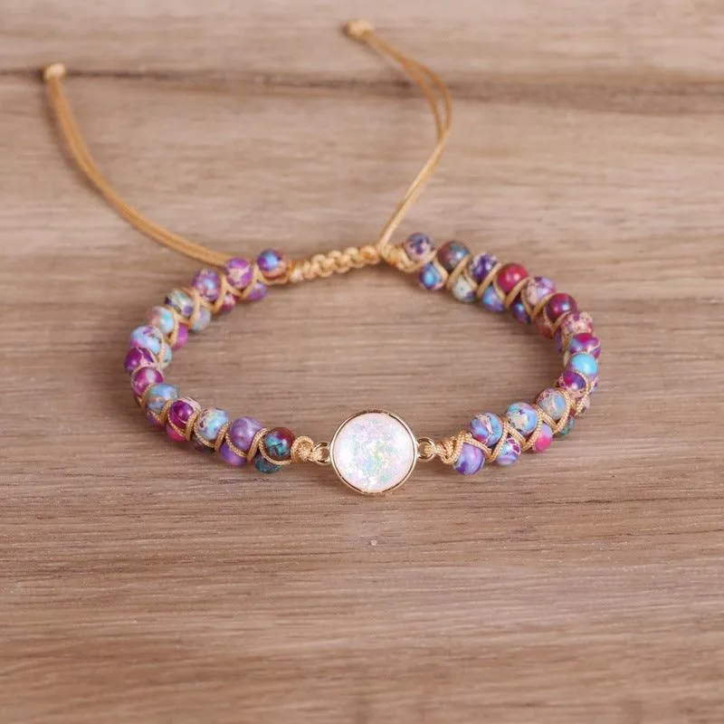 Buddhisttemple Natural Stone Double Bead Meditation Bracelet
