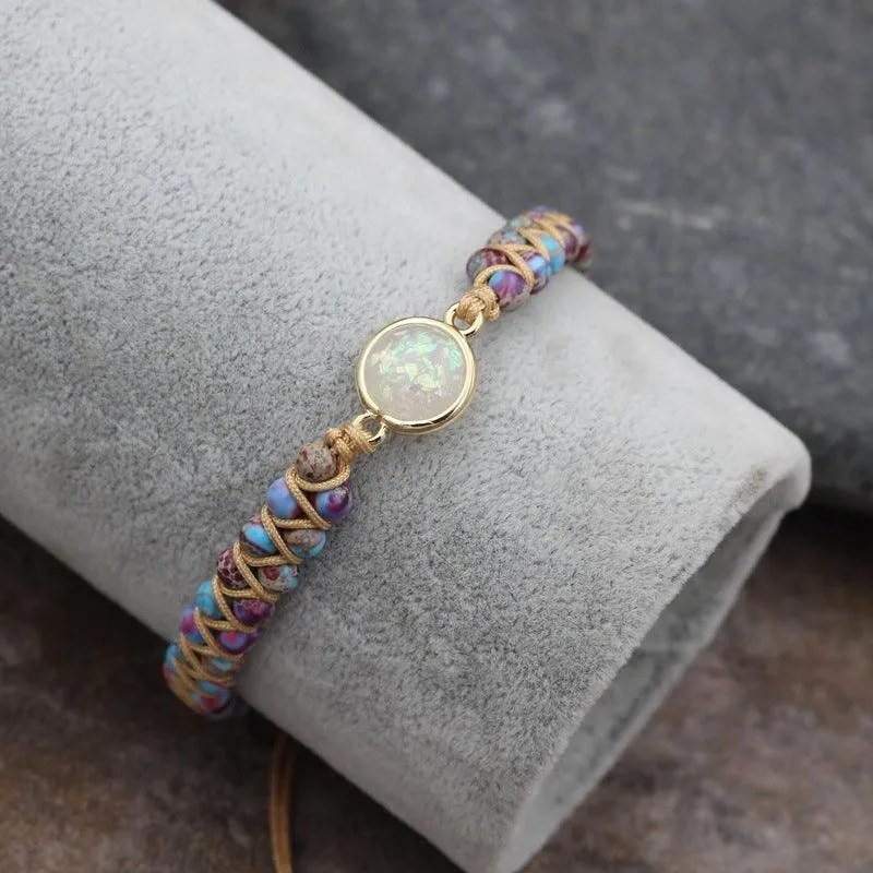Buddhisttemple Natural Stone Double Bead Meditation Bracelet