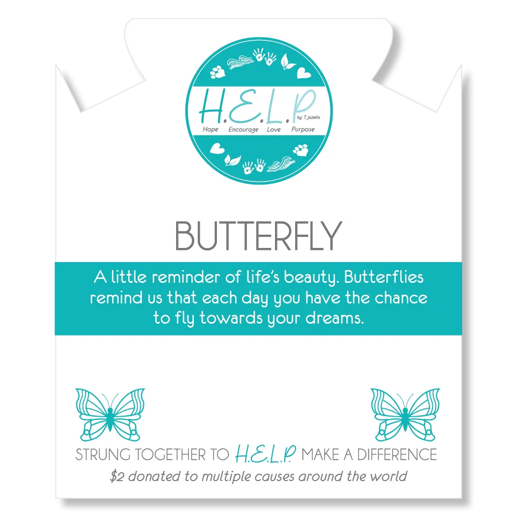 Butterfly Charm with Lemonade Jade Charity Bracelet