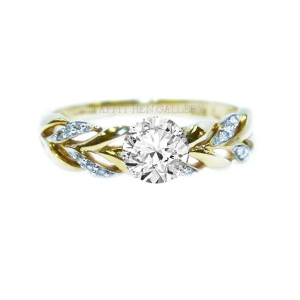 CELTIC PLEAT PAVE RING WITH DIAMONDS