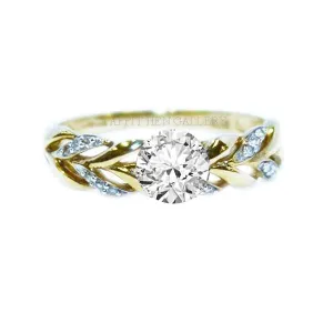 CELTIC PLEAT PAVE RING WITH DIAMONDS