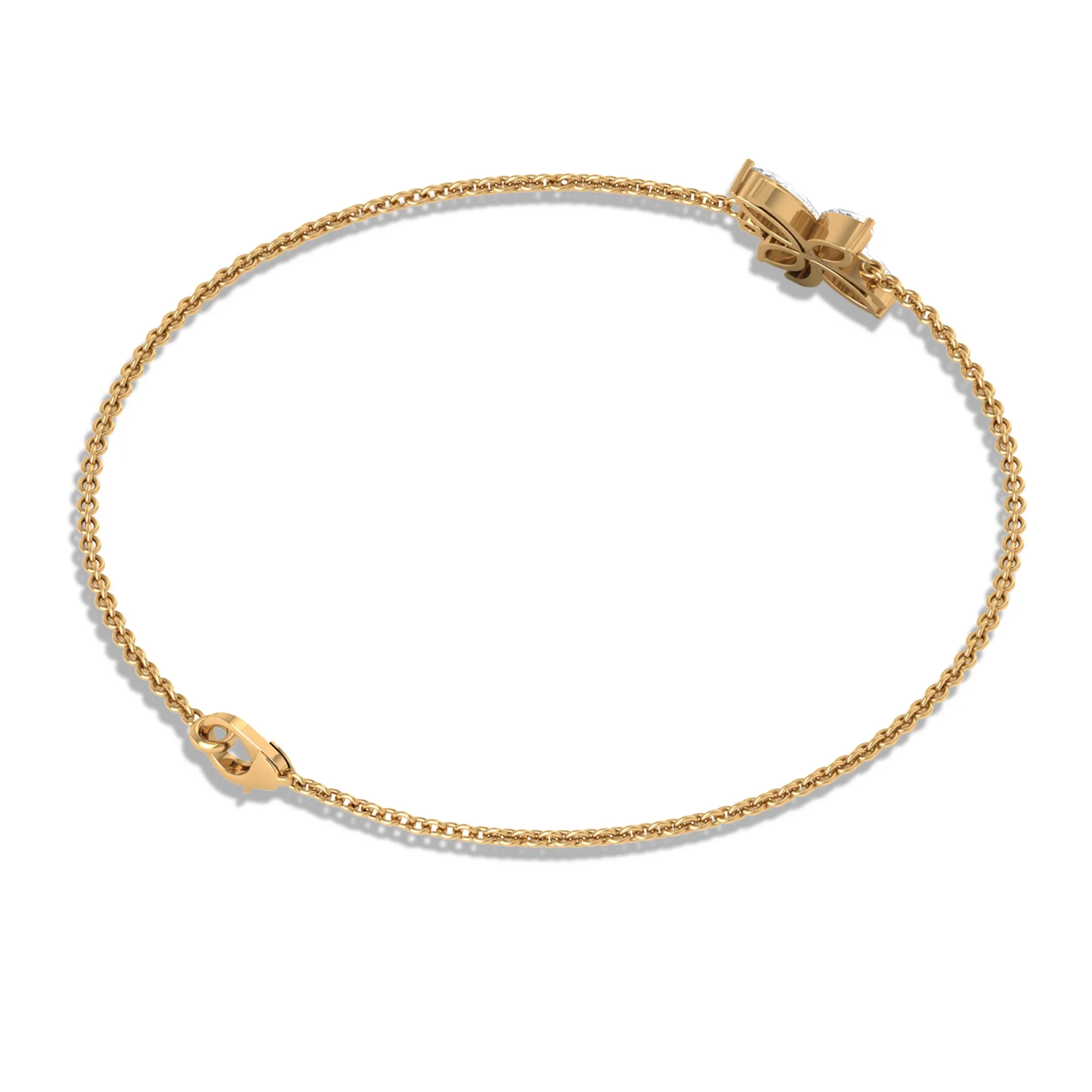 Certified Moissanite Flower Chain Bracelet