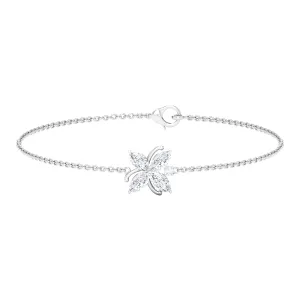 Certified Moissanite Flower Chain Bracelet