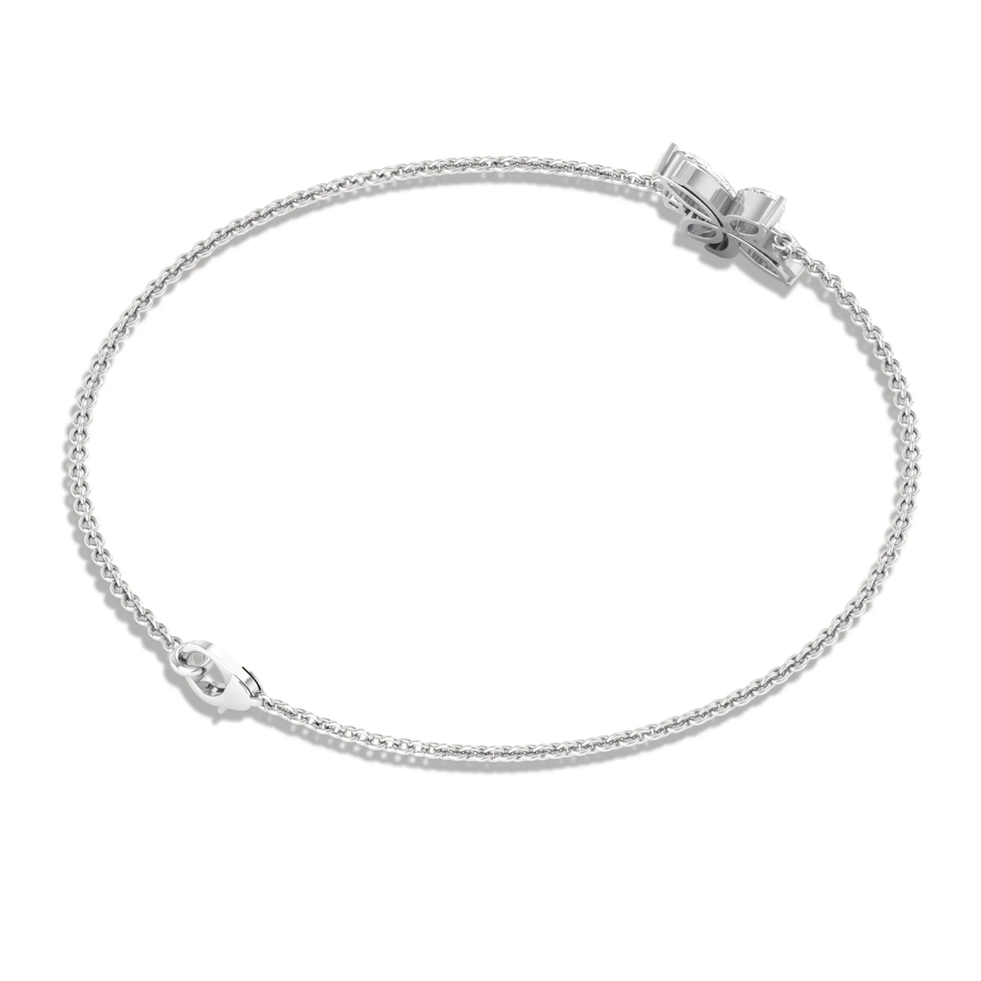 Certified Moissanite Flower Chain Bracelet