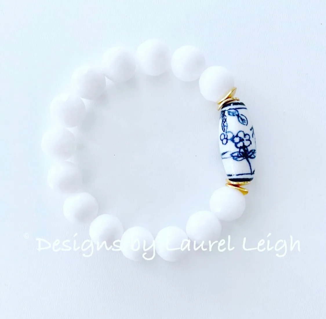 Chinoiserie White Jade Bracelet