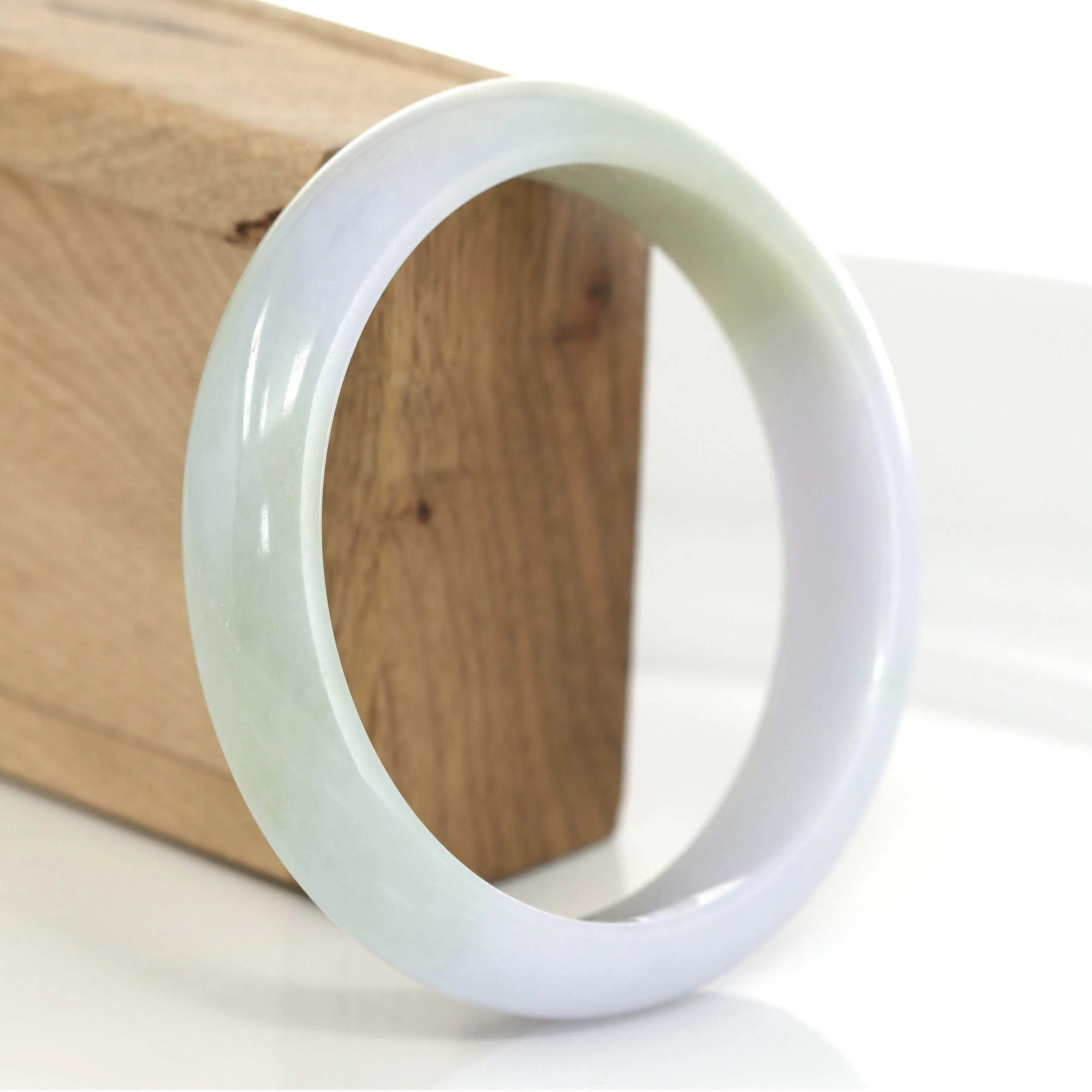 Classic Genuine Burmese Yellow- Lavender Jadeite Jade Bangle Bracelet (63.13 mm) #641