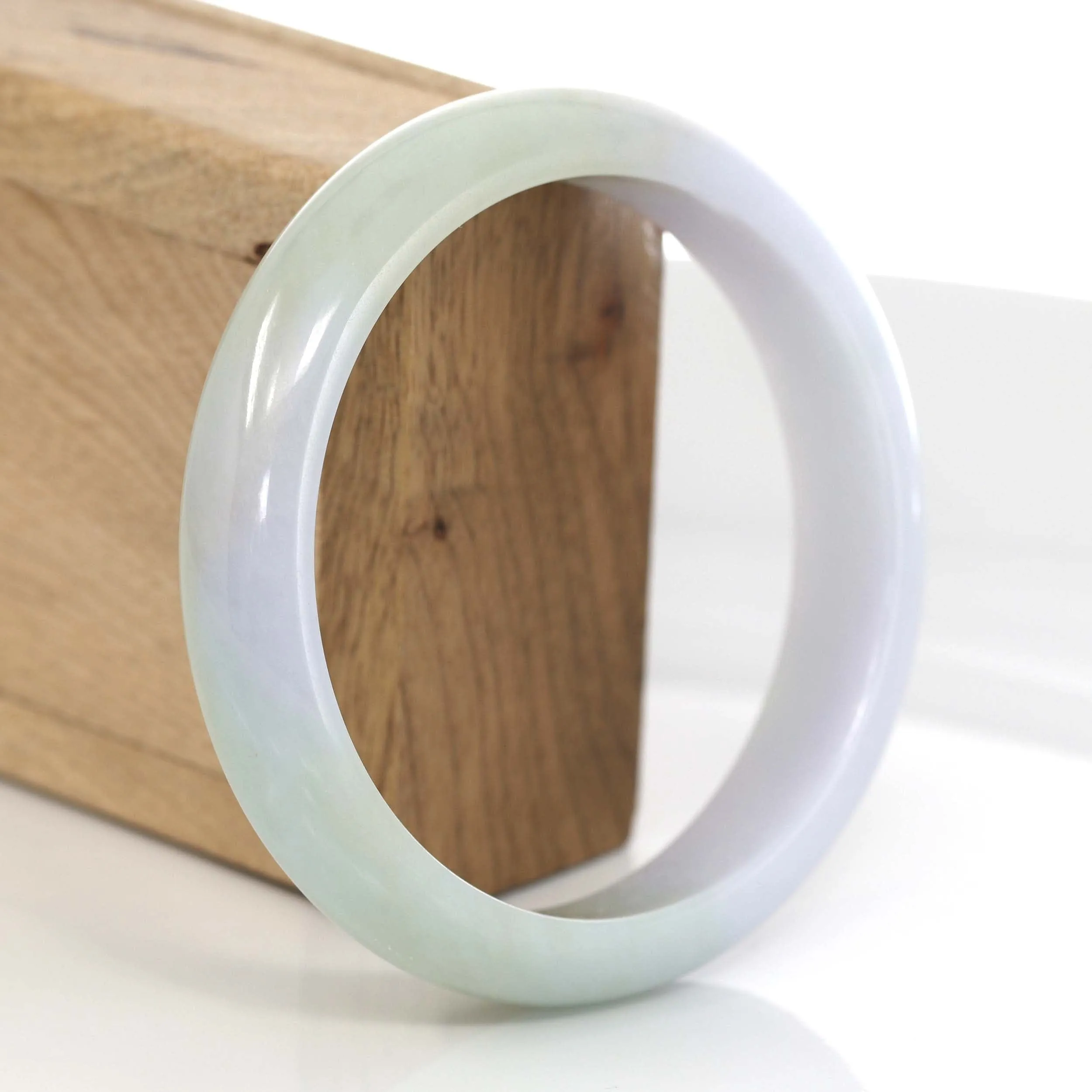 Classic Genuine Burmese Yellow- Lavender Jadeite Jade Bangle Bracelet (63.13 mm) #641