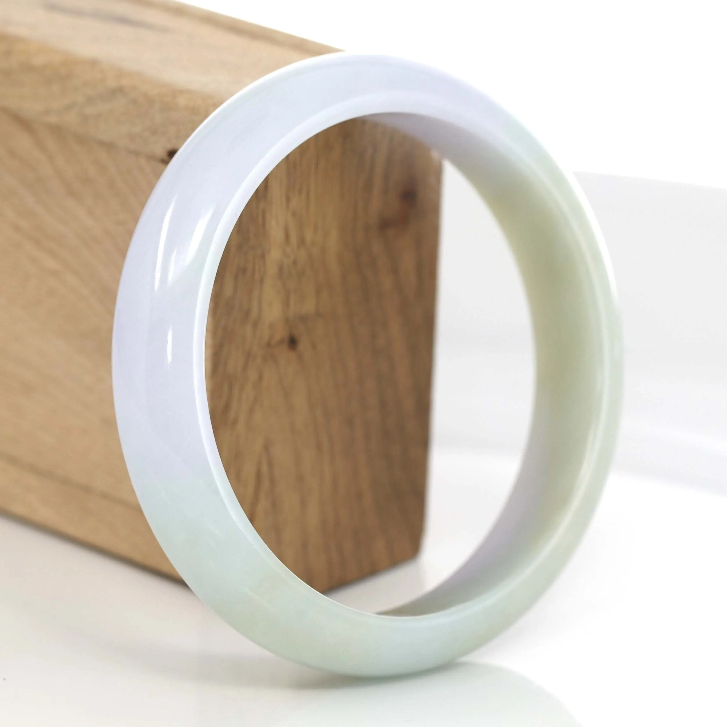 Classic Genuine Burmese Yellow- Lavender Jadeite Jade Bangle Bracelet (63.13 mm) #641