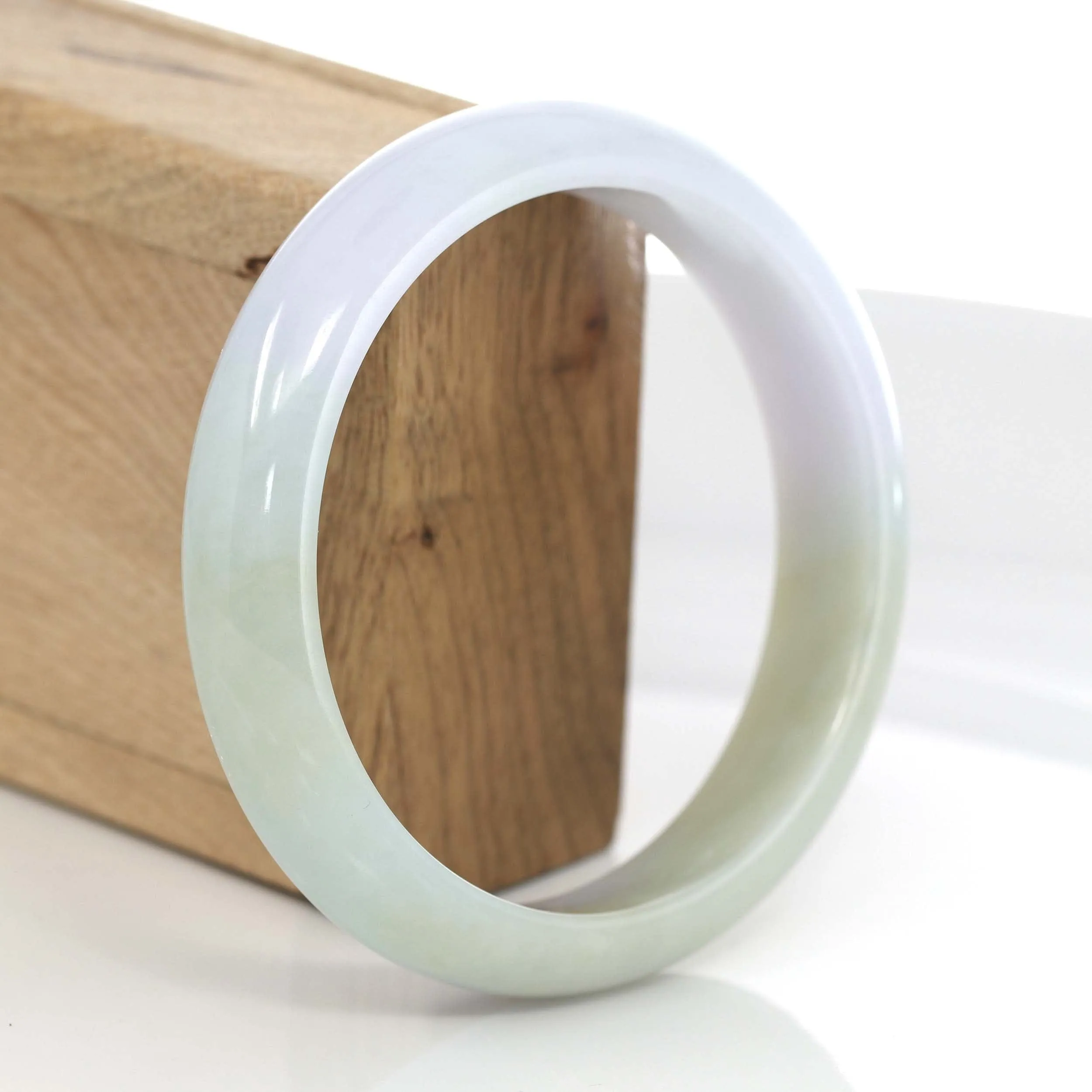Classic Genuine Burmese Yellow- Lavender Jadeite Jade Bangle Bracelet (63.13 mm) #641