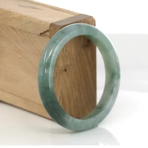 Classic Real Forest Green Jadeite Jade Bangle Bracelet (54.28 mm) #556