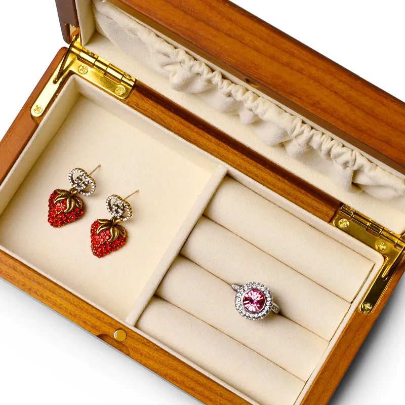 Classic Solid Wood Ring Jewelry Set Box SM154 - Restocking