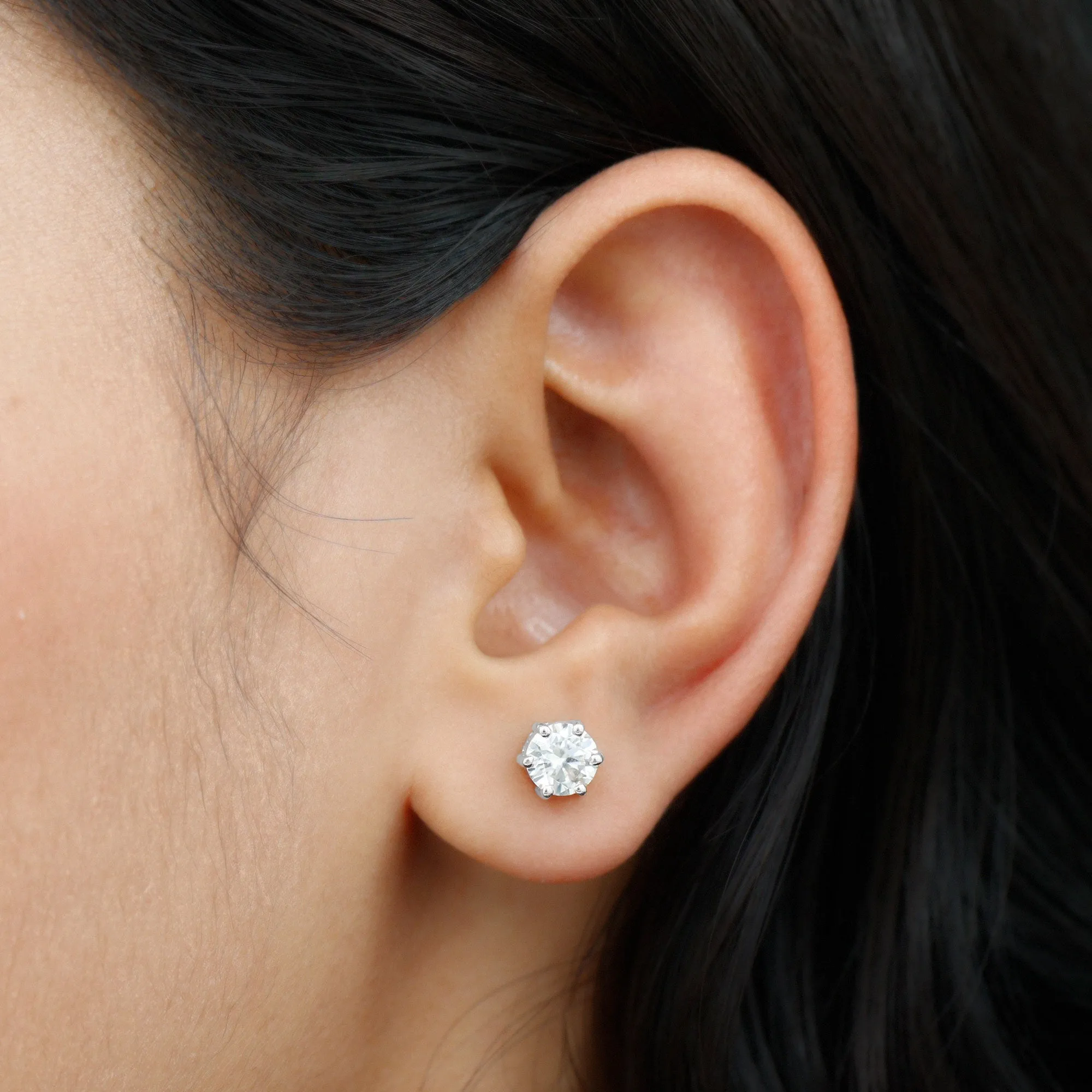 Claw Set Moissanite Solitaire Cocktail Stud earrings