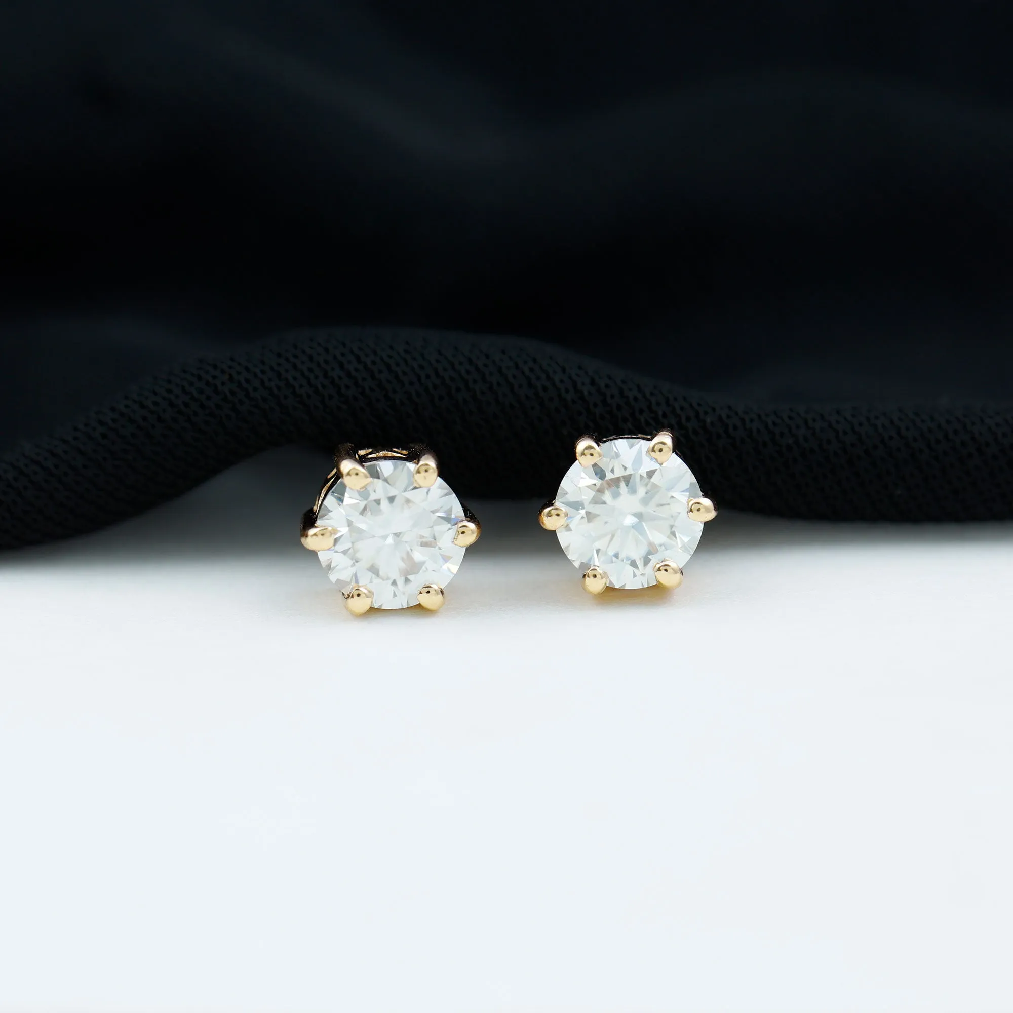 Claw Set Moissanite Solitaire Cocktail Stud earrings