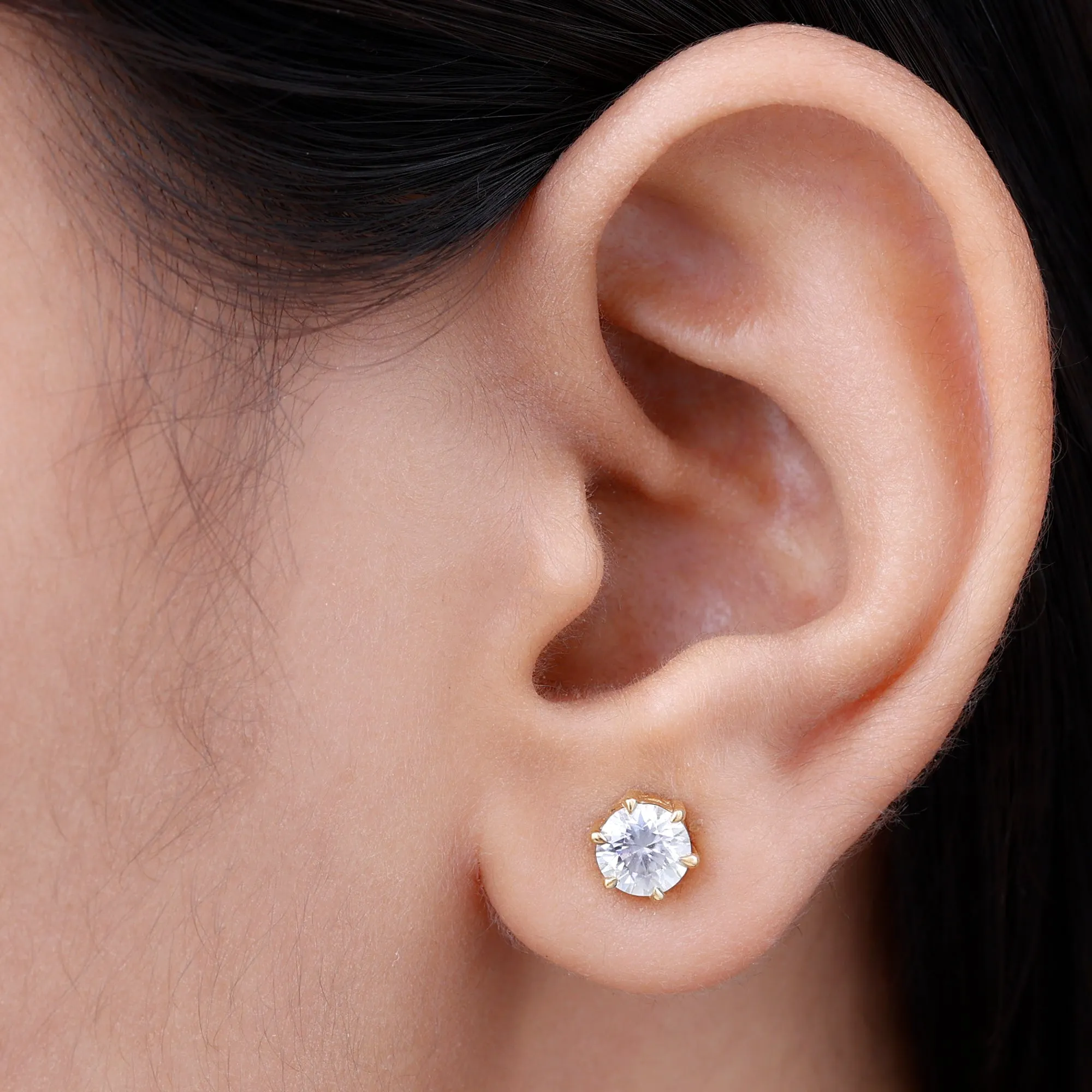 Claw Set Moissanite Solitaire Cocktail Stud earrings