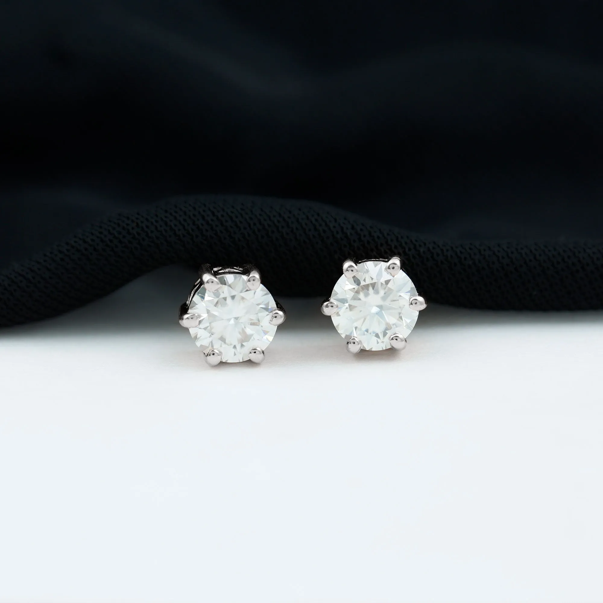 Claw Set Moissanite Solitaire Cocktail Stud earrings